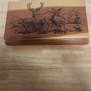 Wooden Box with Deer Design